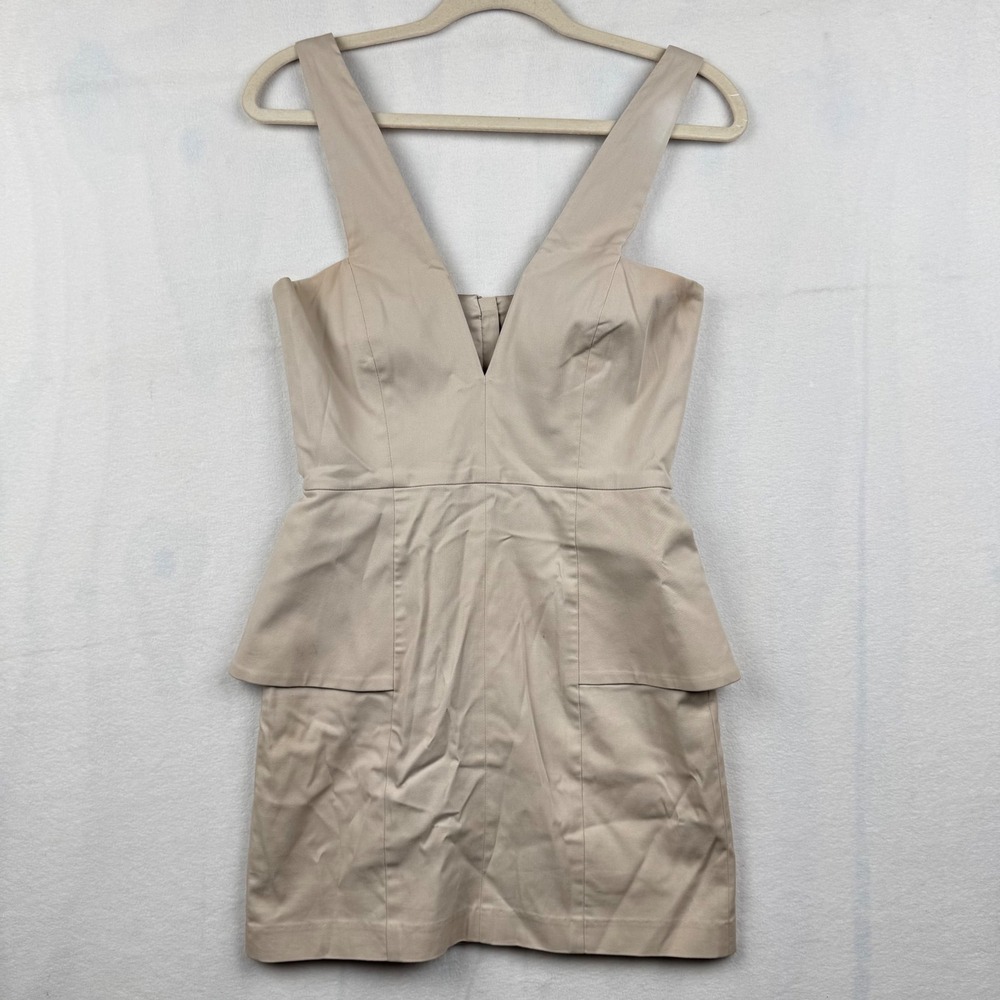 Mason Dress Size 4 Mini‎ Peplum V-Neck Sleeveless Party Cocktail Neutral